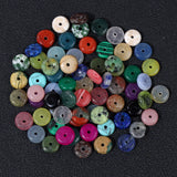 80 PCS Natural Abacus Stone Beads for DIY Jewelry Making 2x6mm