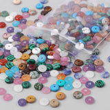 80 PCS Natural Abacus Stone Beads for DIY Jewelry Making 2x6mm