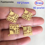 80 Pcs Raw Brass Fan Wrap Stamping Charms 19*21mm Findings