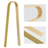 80 Pcs Mini Bamboo Disposable Bread Tongs 4 Inch Toast Tongs