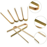 80 Pcs Mini Bamboo Disposable Bread Tongs 4 Inch Toast Tongs