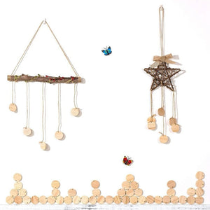 80 Wood Slices Circles with Key Rings for DIY Crafts Ornaments