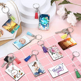 80 Sublimation Blank Double-sided Printing Keychain Tassel Key Ring