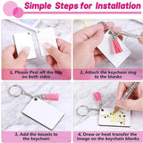 80 Sublimation Blank Double-sided Printing Keychain Tassel Key Ring