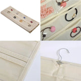 80 Pockets Hanging Jewelry Display Organizer Storage Bag Non-woven Foldable