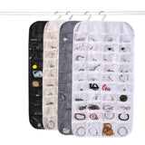 80 Pockets Jewelry Roll Bag Necklace Ring Earrings Storage Organizer