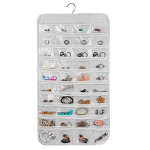80 Pockets Jewelry Hanging Storage Bag Double Sided Organizer