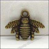 80 pcs Vintage Bee Pendant Charms Antique Bronze DIY Metal Jewelry Making