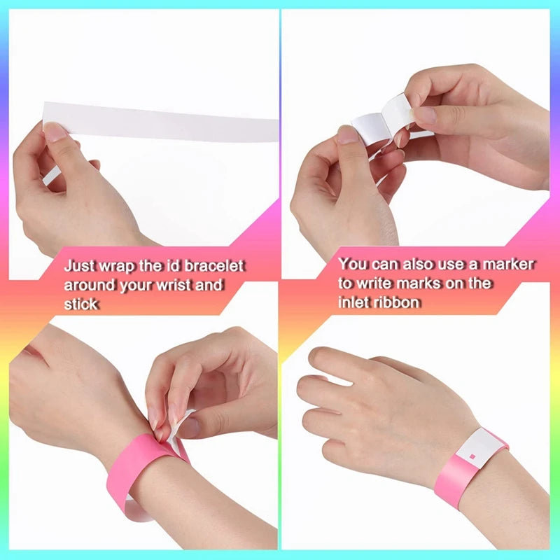 800 Pack Paper Wristbands Colored Wristbands For Party Club