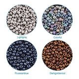 8000pcs 12/0 Electroplated Glass Seed Beads Mix DIY Jewelry Making 2x1.5mm