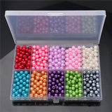 800Pcs Candy Colors 6mm Pearl Beads for Jewelry Making DIY