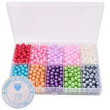 800Pcs Candy Colors 6mm Pearl Beads for Jewelry Making DIY