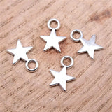 800pcs Star Charms 11x8mm Antique Silver DIY Jewelry Findings