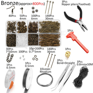 800pcs Jewelry Making Kits for DIY Earrings Repair Tools Set
