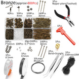 800pcs Jewelry Making Kits for DIY Earrings Repair Tools Set