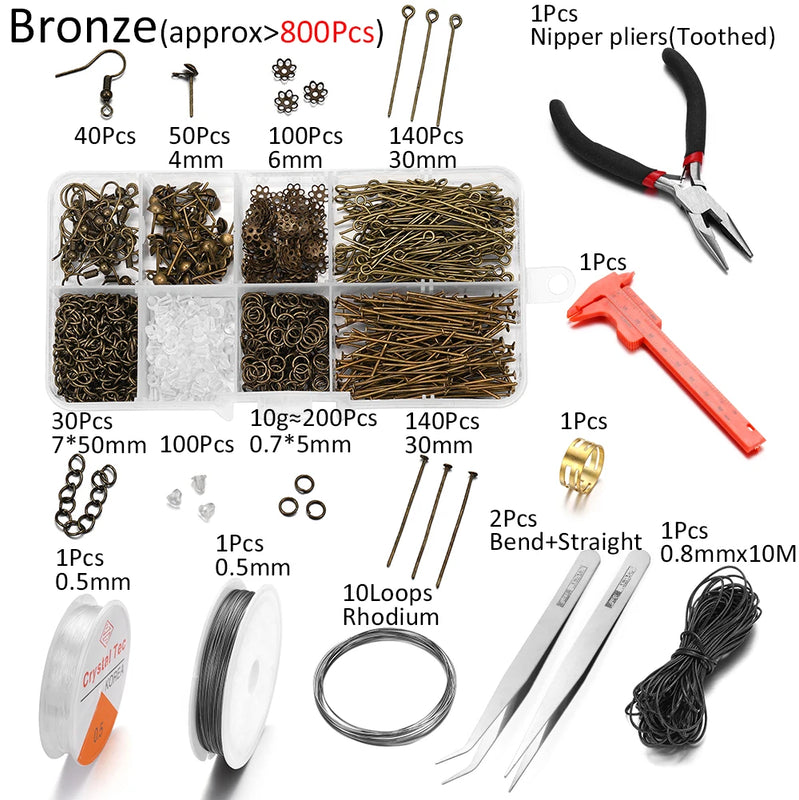 800pcs Jewelry Making Kits for DIY Earrings Repair Tools Set