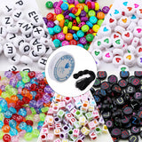 800pcs Mixed Alphabet Beads Round Acrylic Letter Beads DIY Jewelry Making
