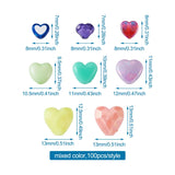 800pcs Acrylic Heart Beads for DIY Jewelry Making Set