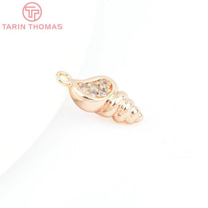 4PCS 7x14MM Brass Conch Shaped Pendants DIY Jewelry Findings