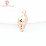 4PCS 7x14MM Brass Conch Shaped Pendants DIY Jewelry Findings