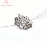 4PCS 20MM 24K Brass Flowers Pendants DIY Jewelry Making Accessories
