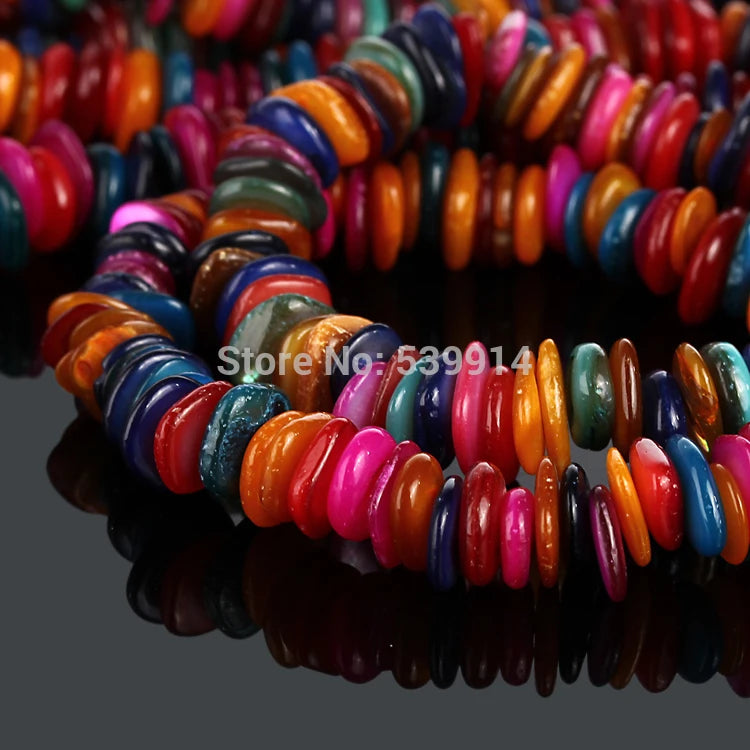 Multicolor 5-9MM 2String Natural American Mother Of Pearl Shell Beads