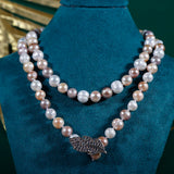 Mixed Colour Sweater Chain with Freshwater Pearls
