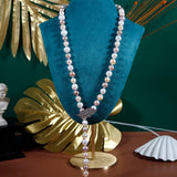 Mixed Colour Sweater Chain with Freshwater Pearls