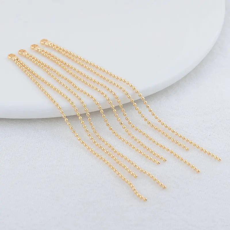 80MM 14K Brass Beads Chain Tassel Charms Pendants DIY Earrings Findings