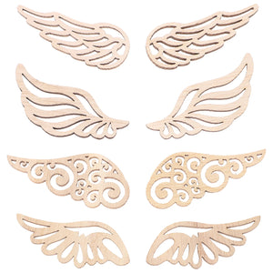 80PCS DIY Wooden Hollow-out Wing Drawing Cutouts Handicraft Crafts Pieces