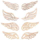 80PCS DIY Wooden Hollow-out Wing Drawing Cutouts Handicraft Crafts Pieces