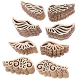 80PCS DIY Wooden Hollow-out Wing Drawing Cutouts Handicraft Crafts Pieces