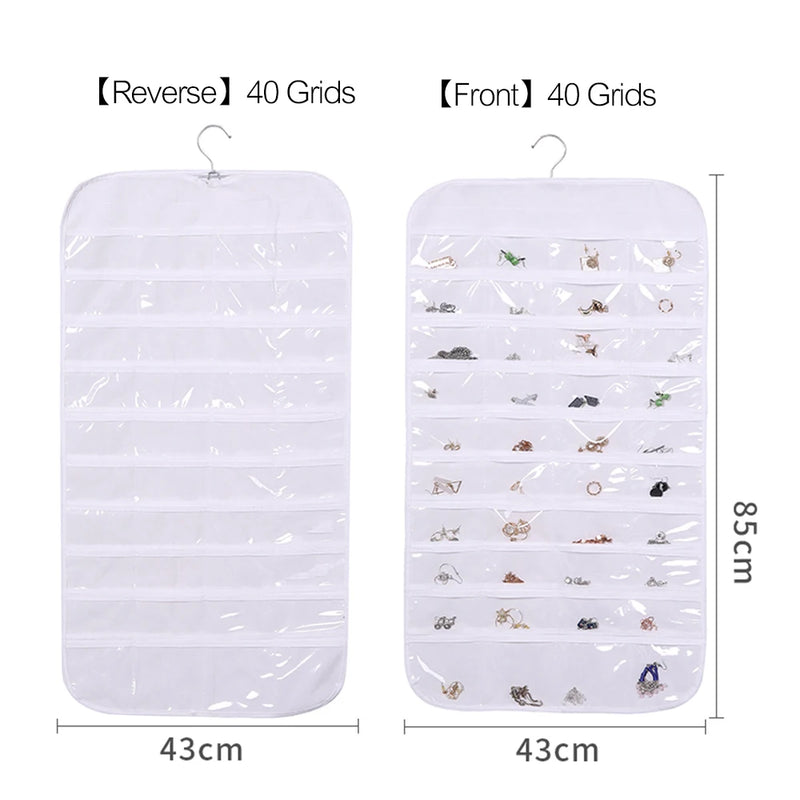 80PCS Double Sided Jewelry Hanging Bags Earring Display Organizer Storage Bag