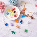 80Pcs 20 Styles Opaque Plastic Pendants with Platinum Tone Iron Loop