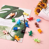 80Pcs 20 Styles Opaque Plastic Pendants with Platinum Tone Iron Loop
