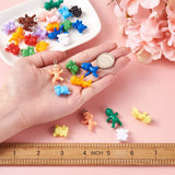80Pcs 20 Styles Opaque Plastic Pendants with Platinum Tone Iron Loop