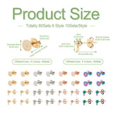 80Pcs Stainless Steel Earring Studs Blank Base DIY Jewelry Finding