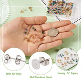 80Pcs Stainless Steel Earring Studs Blank Base DIY Jewelry Finding
