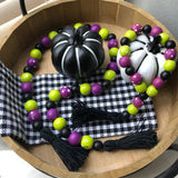 80Pcs 8 Colors Wooden Beads Round with Wave Point 16x15mm