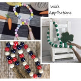 80Pcs 8 Colors Wooden Beads Round with Wave Point 16x15mm