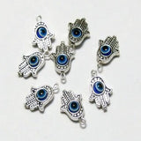 80Pcs Alloy Hamsa Hand Evil Eye Charm Pendant For Jewelry Making