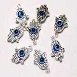 80Pcs Alloy Hamsa Hand Evil Eye Charm Pendant For Jewelry Making