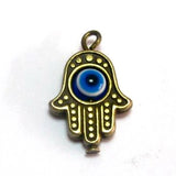 80Pcs Alloy Hamsa Hand Evil Eye Charm Pendant For Jewelry Making