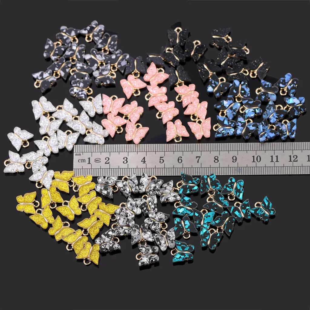 80Pcs Vintage Butterfly Charms for DIY Jewelry Making