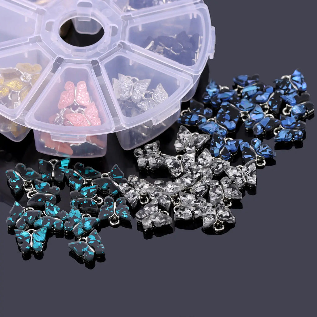 80Pcs Vintage Butterfly Charms for DIY Jewelry Making