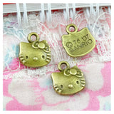 80Pcs Cat Charms 11.5*13MM for DIY Jewelry Making Pendant