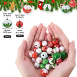 80Pcs Christmas Wooden Snowflake Ball Beads for Jewelry Making DIY Bracelet