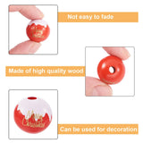 80Pcs Christmas Wooden Snowflake Ball Beads for Jewelry Making DIY Bracelet