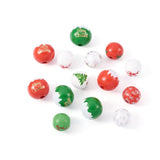 80Pcs Christmas Wooden Snowflake Ball Beads for Jewelry Making DIY Bracelet