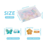 80Pcs Colorful Flower Glass Beads Butterfly Spacer Loose Beads Jewelry Making